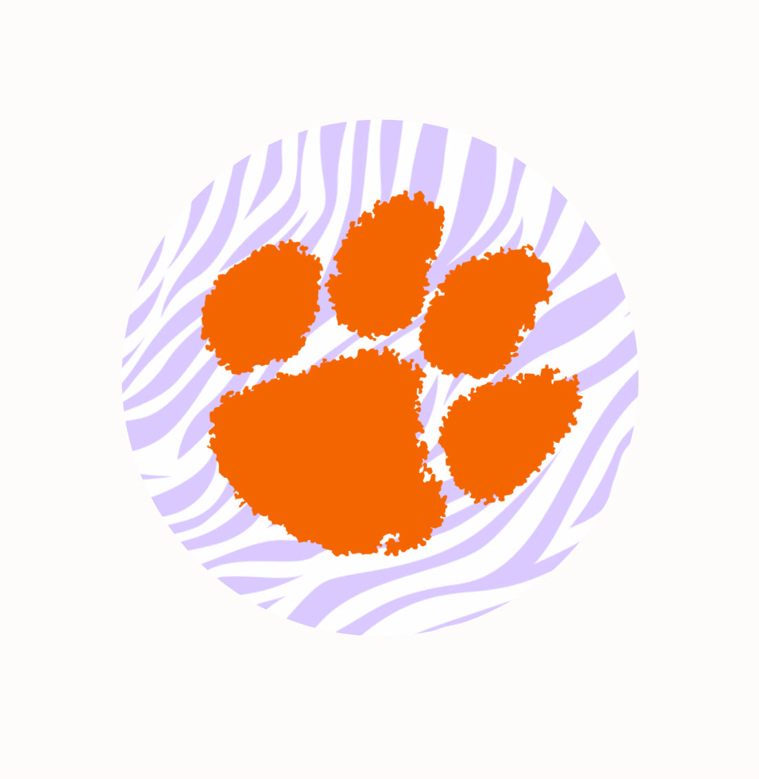 Clemson - Tiger Paw W/ Stripes