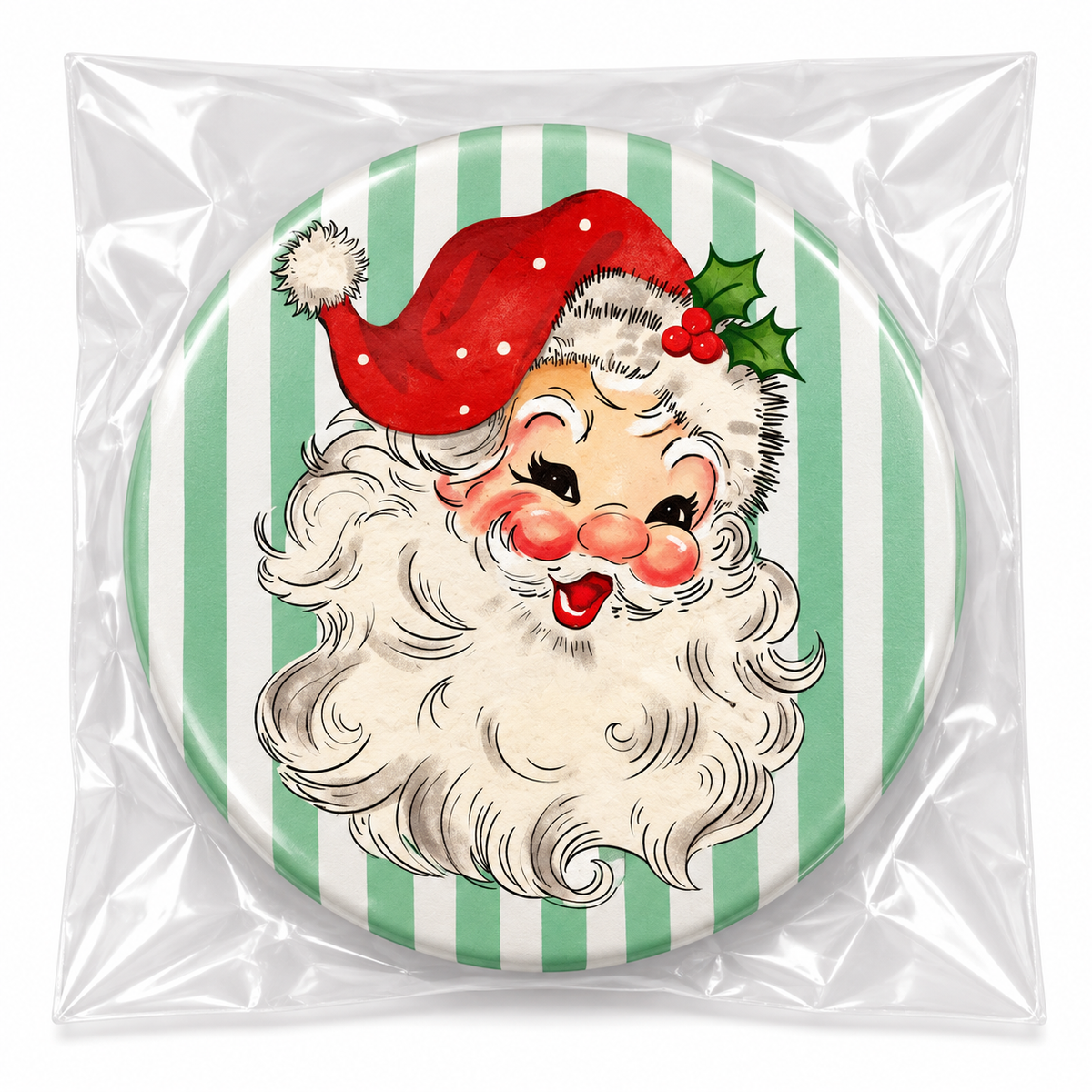 Christmas - Santa Green Stripe